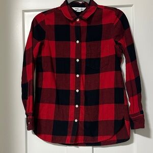 Old Navy Red and Black Checkered Button Down Shirt